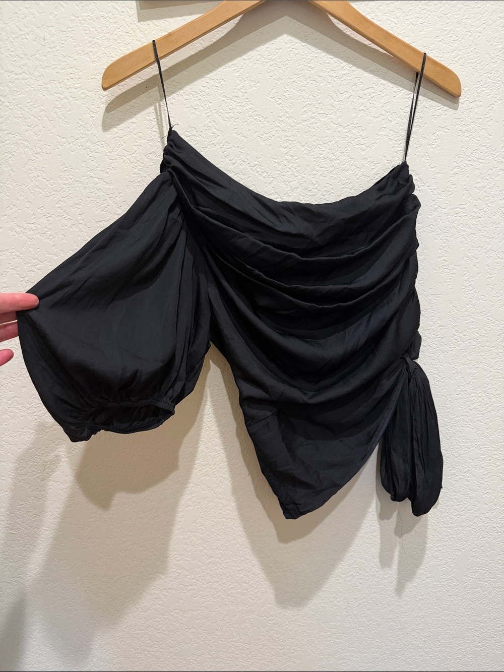 dolan Black Asymmetric Draped Skirt